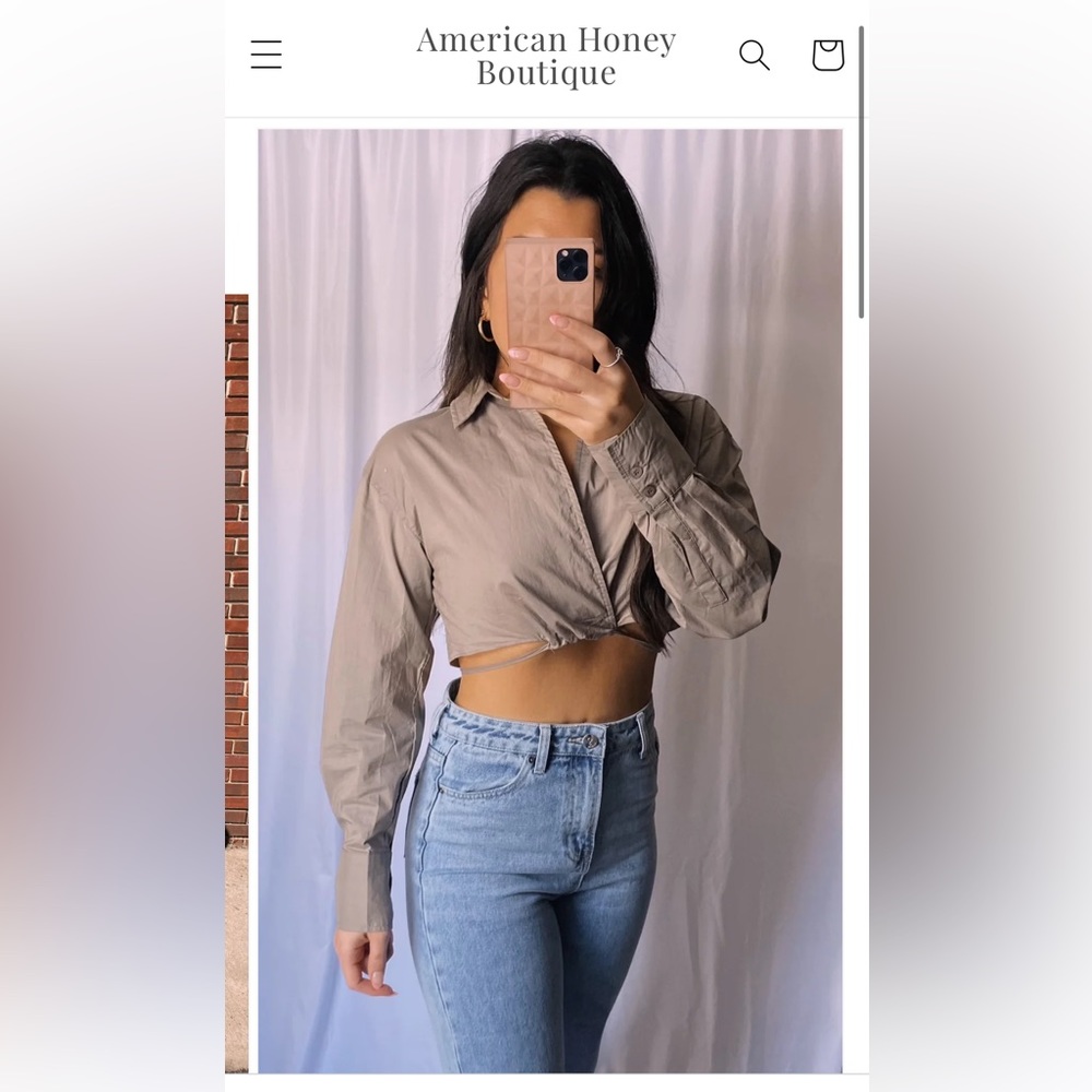 Olive Collared Wrap Top